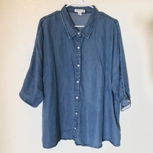 Coldwater Creek Tencel Camp button down denim